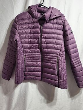 Lightweight Quilted Hooded Jacket - Purple, Size XXL